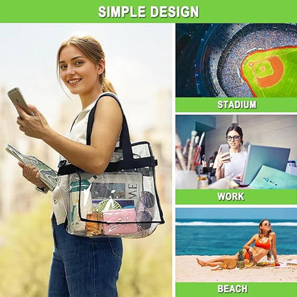 Clear PVC Tote Bag for Women – Large Capacity Waterproof Storage Bag for Gym, Swimming & Travel Peaceful Pleasures Health and Wellness