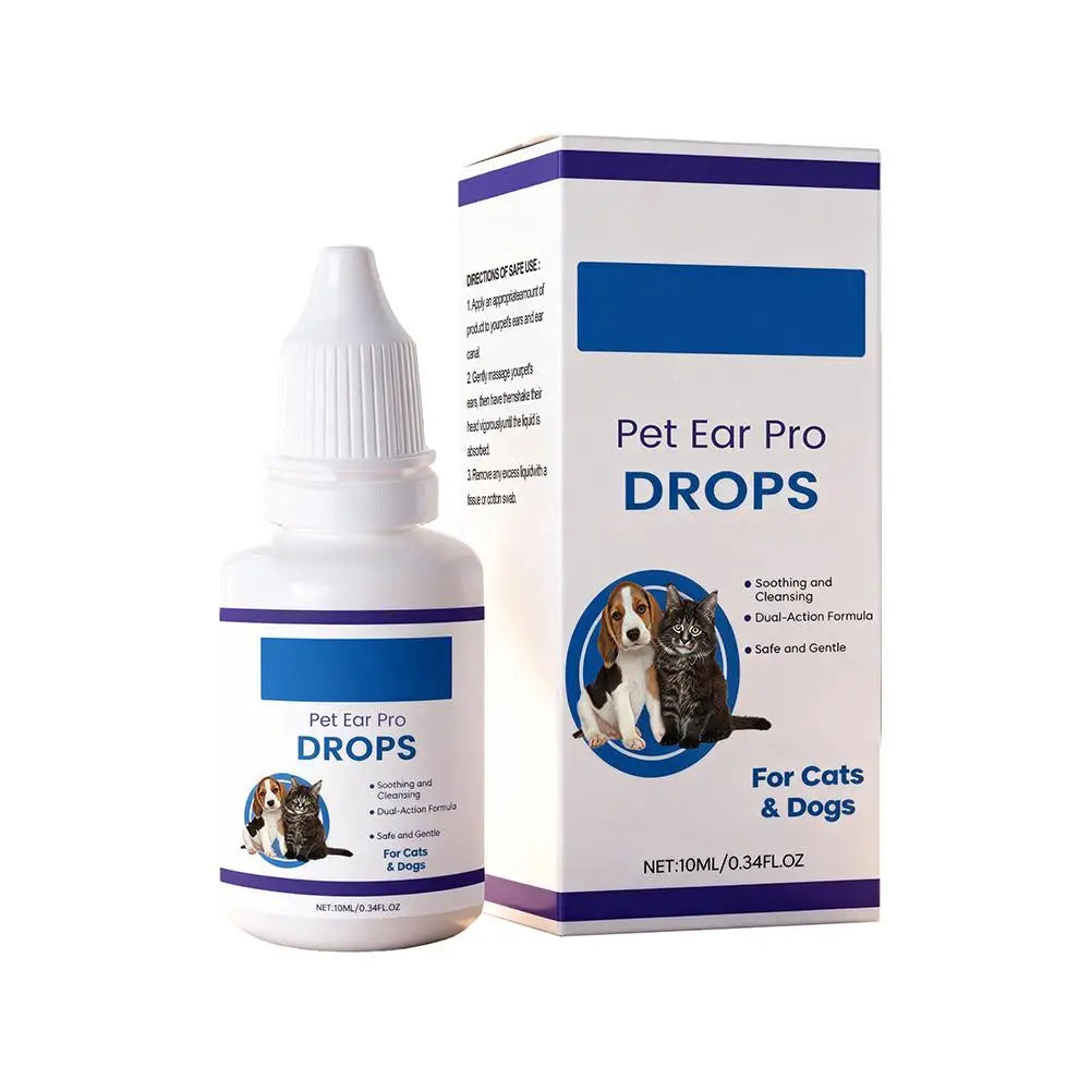 Pet Ear Cleaning Drops for Dogs & Cats | Earwax Solution