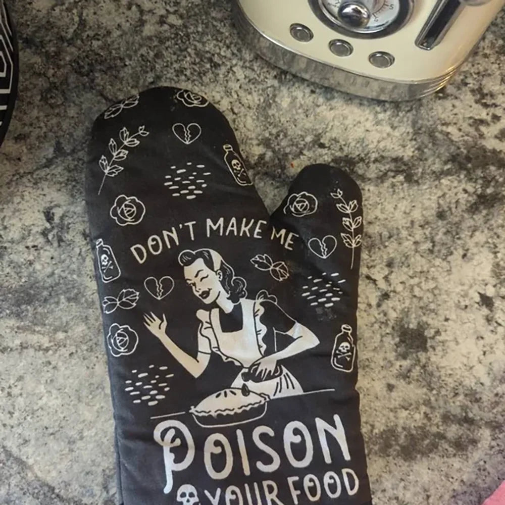 Funny Witchy Oven Mitt – Don't Make Me Poison Your Food Novelty Oven Mitt Peaceful Pleasures Health and Wellness