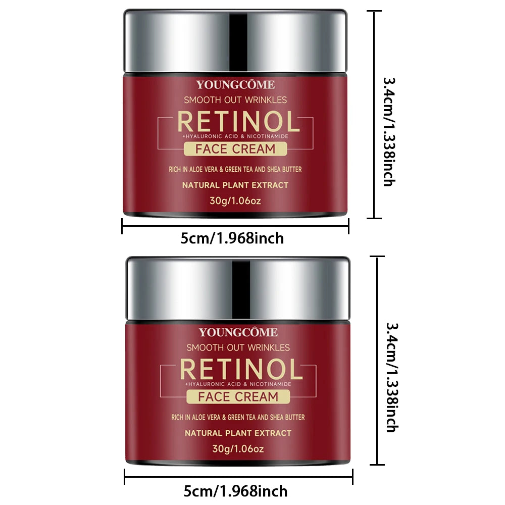 Retinol Lifting Firming Cream Repairing Moisturizing Nourishing Cream Brightening Skin Facial Cream Anti-Aging Face Skin Care Peaceful Pleasures Health and Wellness 2pcs-30g