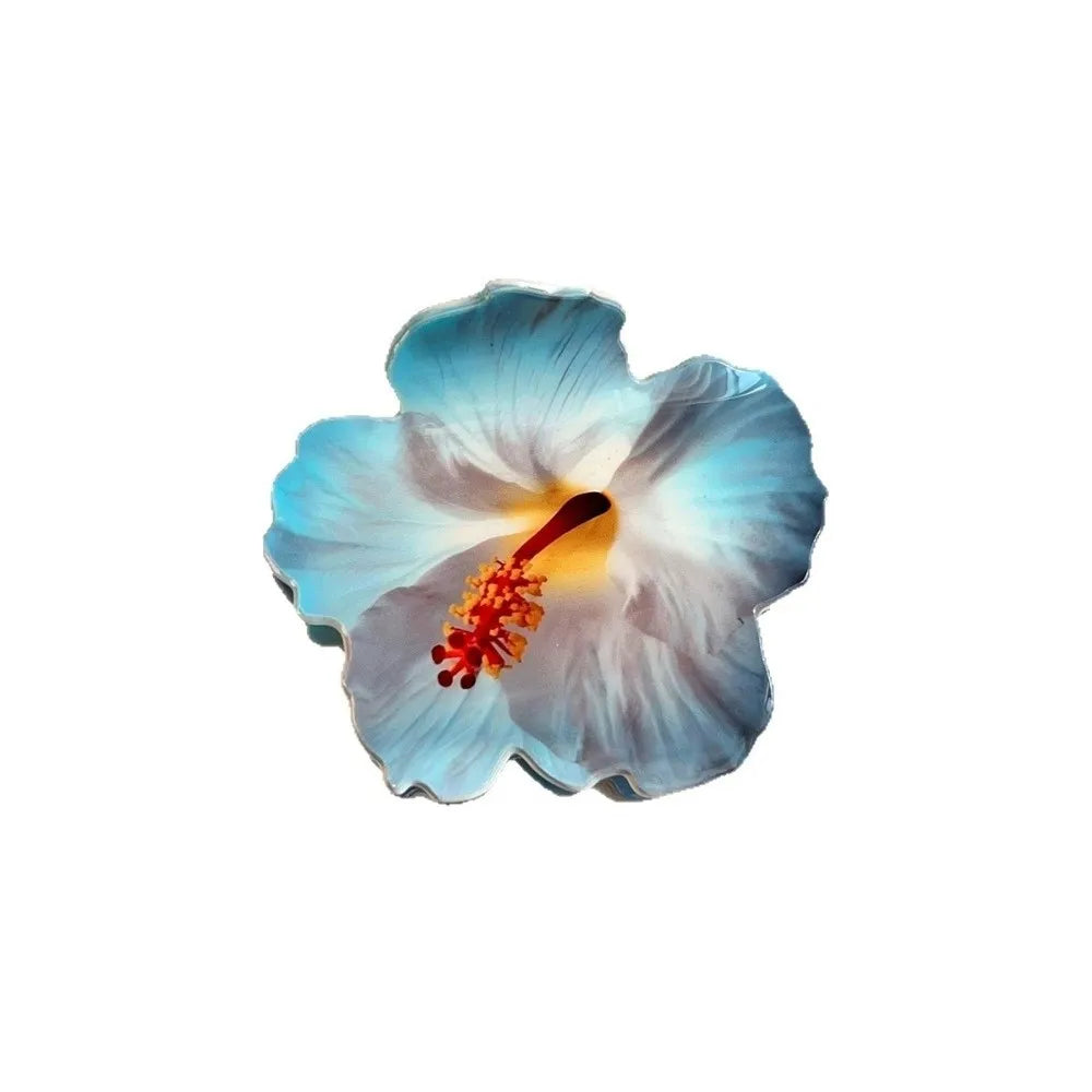 Hibiscus Flower Hair Claw Clip – Double-Sided Acrylic Print