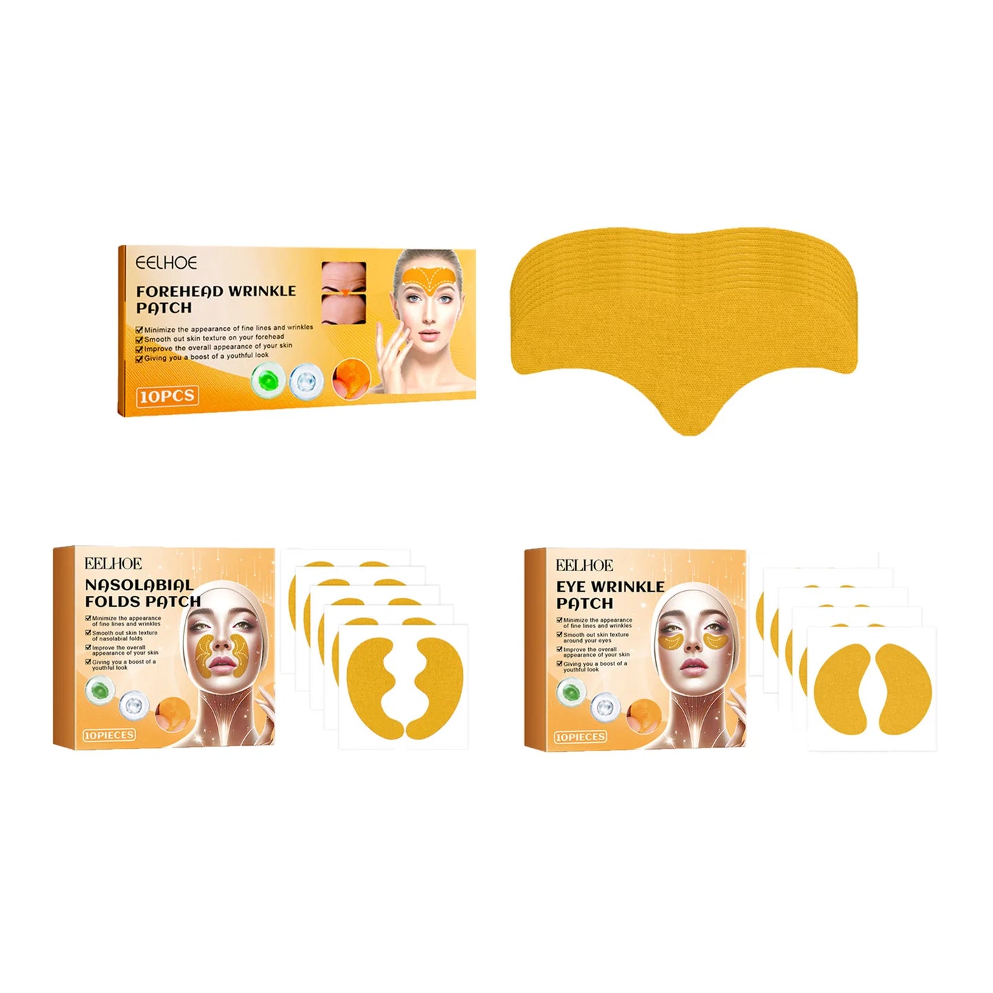 3-in-1 Anti-Wrinkle Gel Patches – Collagen & Kojic Acid