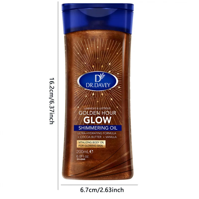 200ML DR.DAVEY SHIMMERING OIL Body Essential Oil Skin Care Oil Moisturizing Care Suitable for Four Seasons Travel Portable Peaceful Pleasures Health and Wellness