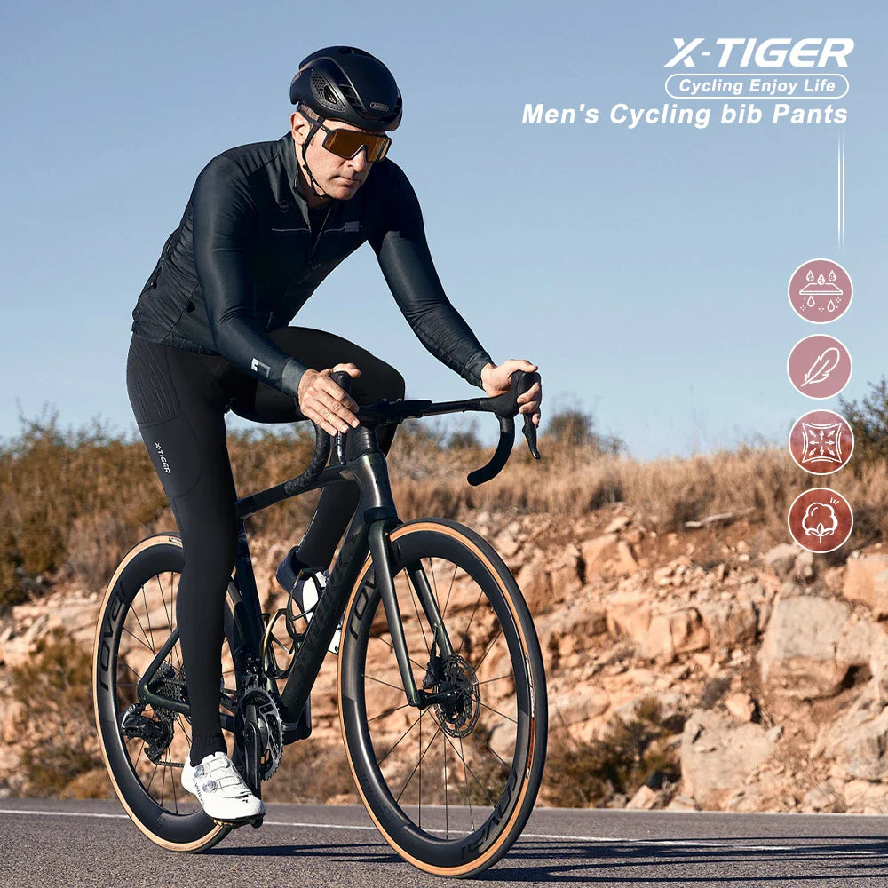 X-TIGER Men's Cycling Bib Pants – 5D Gel Pad & 3 Pockets