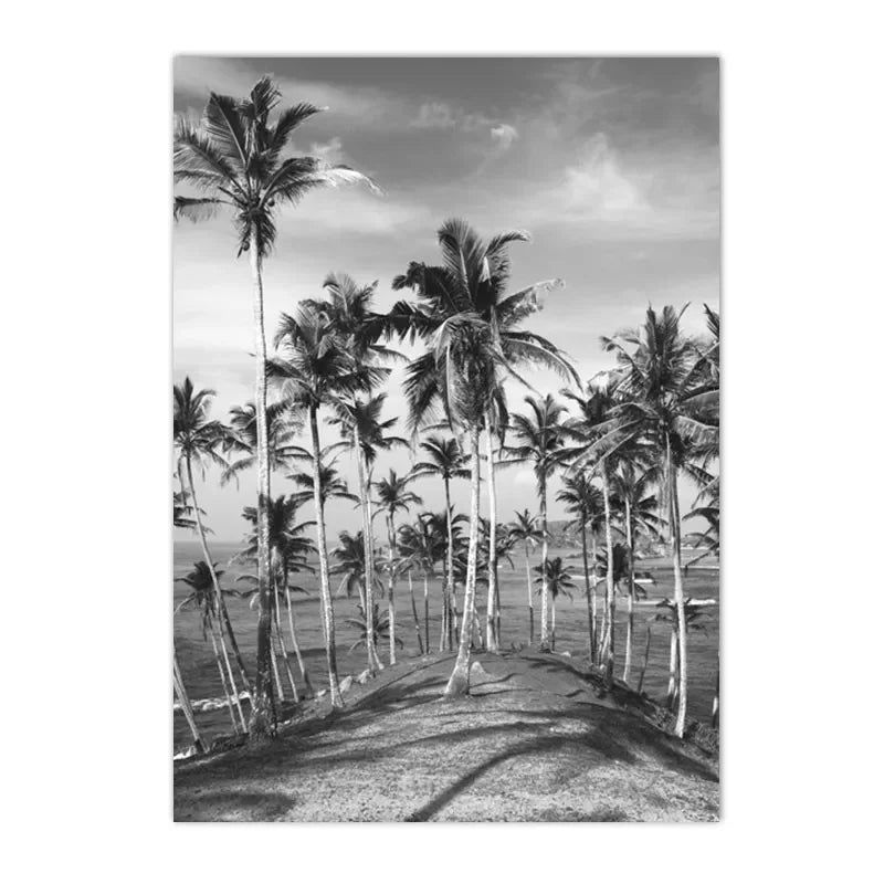 Black And White Starfish Beach Wall Posters Car Palm Tree Summer Landscape Art Print Canvas Painting Pictures Nordic Home Dec Peaceful Pleasures Health and Wellness D 20x30cm