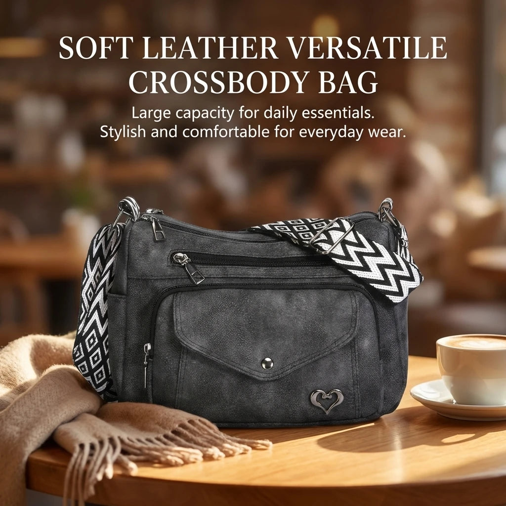 Women Soft Leather Shoulder Crossbody Bag Large Capacity Versatile Mom Bag Suitable For Daily Use Peaceful Pleasures Health and Wellness