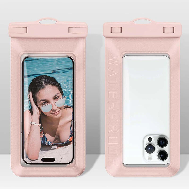 mobile phone waterproof pack phone armbands and pouches waterproof phone pouch for swimming bag phone underwater phone case Peaceful Pleasures Health and Wellness Pink(7 inch)