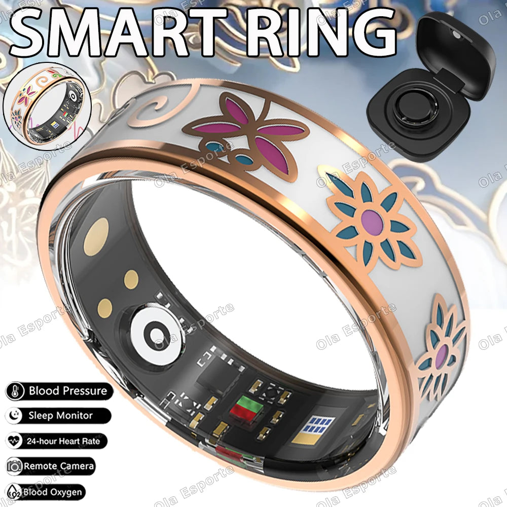 Women's Enamel Smart Ring IP68 Fitness & Health Tracker