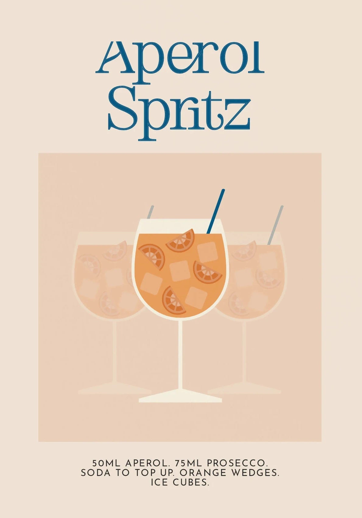 Retro Cocktail Alcohol Drink Poster Aperol Spritz Espresso Martini Canvas Printing Wall Art Vintage Bar Recipe Kitchen Decor Peaceful Pleasures Health and Wellness DM43-7 40x60cm Unframed