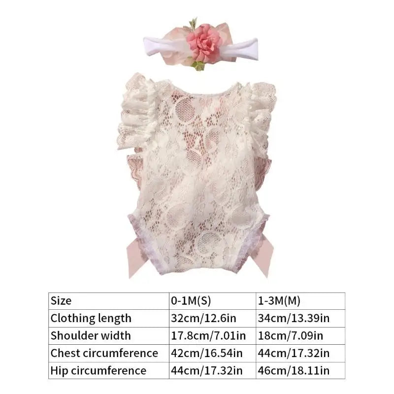 Newborn Lace Romper & Headband Set – Baby Photo Outfit