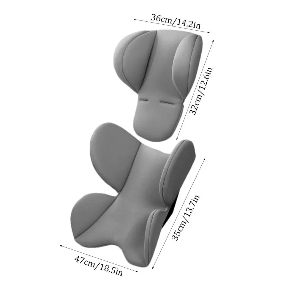Baby Stroller Cushion Soft Stroller Cushion Pads Head Neck Seat Insert Pad Infant Car Seat Insert Baby Stroller Accessories Peaceful Pleasures Health and Wellness Gray