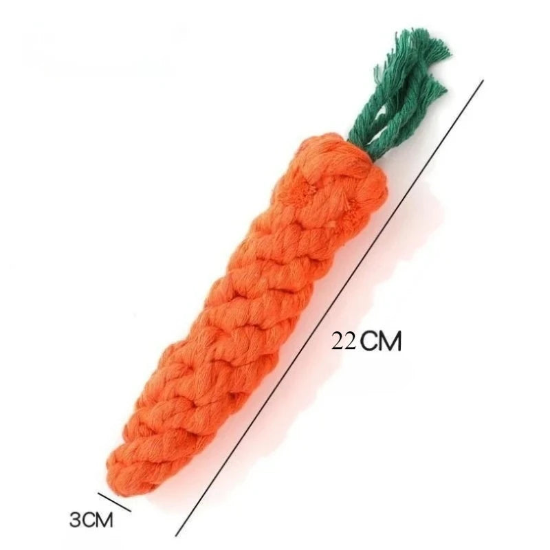 Carrot Cotton Rope Knot Chew Toy for Dogs & Cats