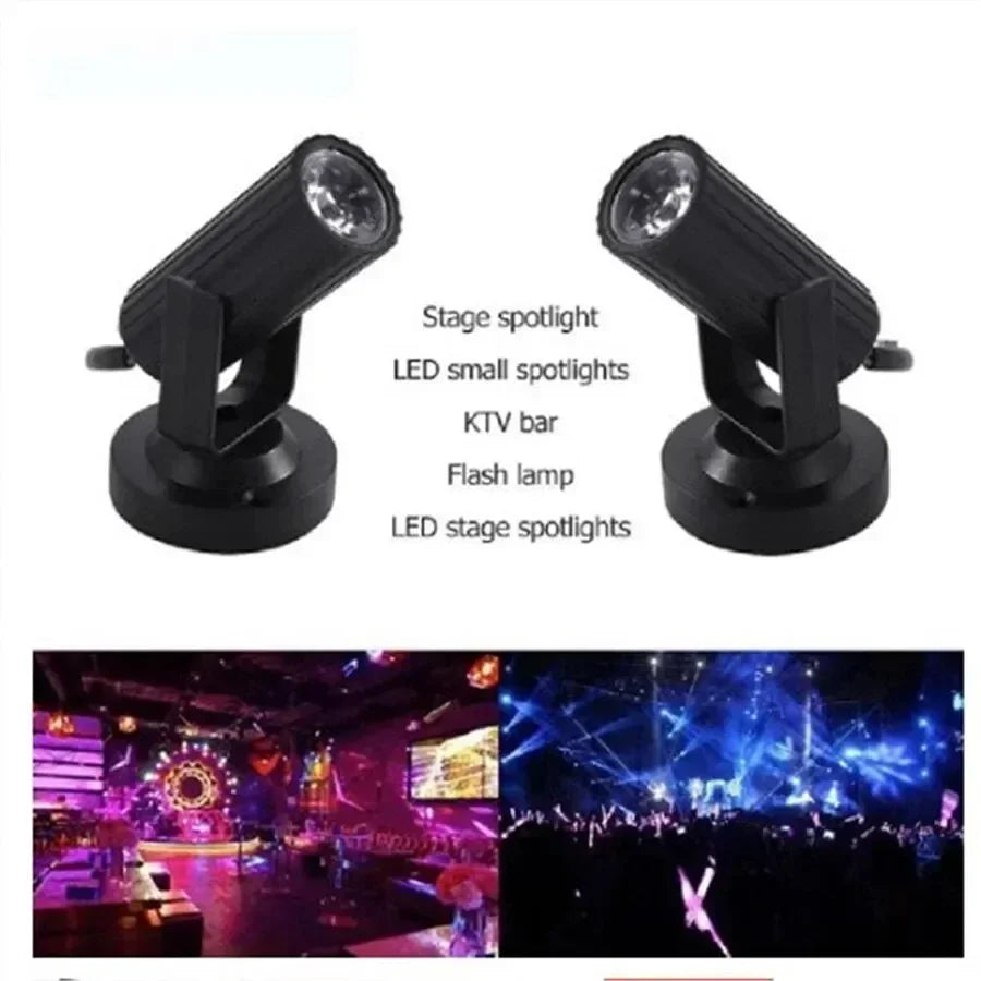 85-265V Mini RGB Spotlight LED Stage Lighting Effect Lightweight for Party Wedding Mirror Ball Club Dj Disco Bar KTV Events Peaceful Pleasures Health and Wellness