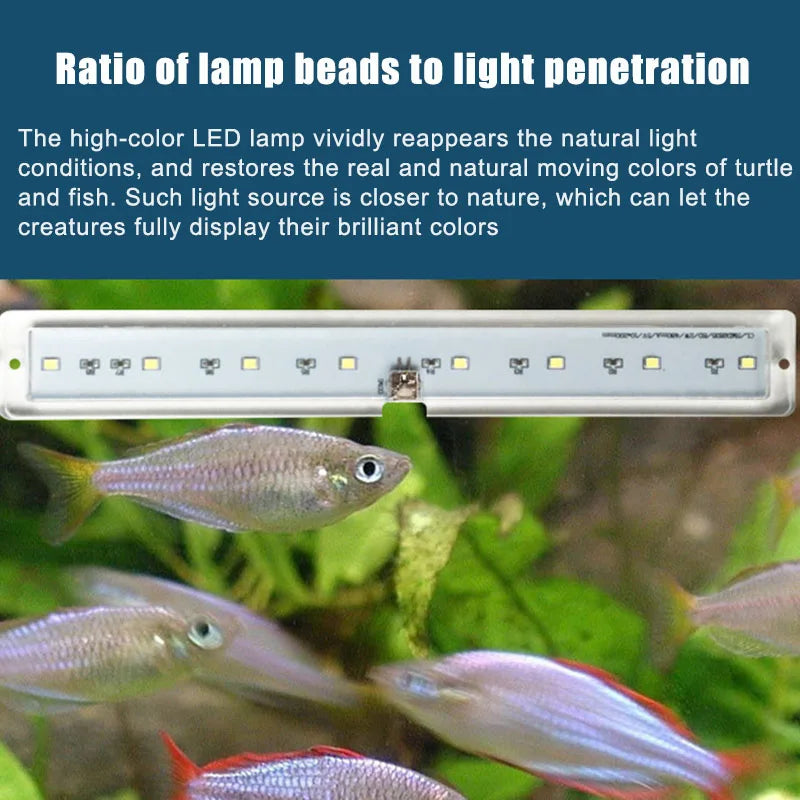LED Fish Tank Aquarium Light 2W 5V Lamp Strip Super-bright Fish Tank Lamps for Small to Medium Size Aquariums Peaceful Pleasures Health and Wellness