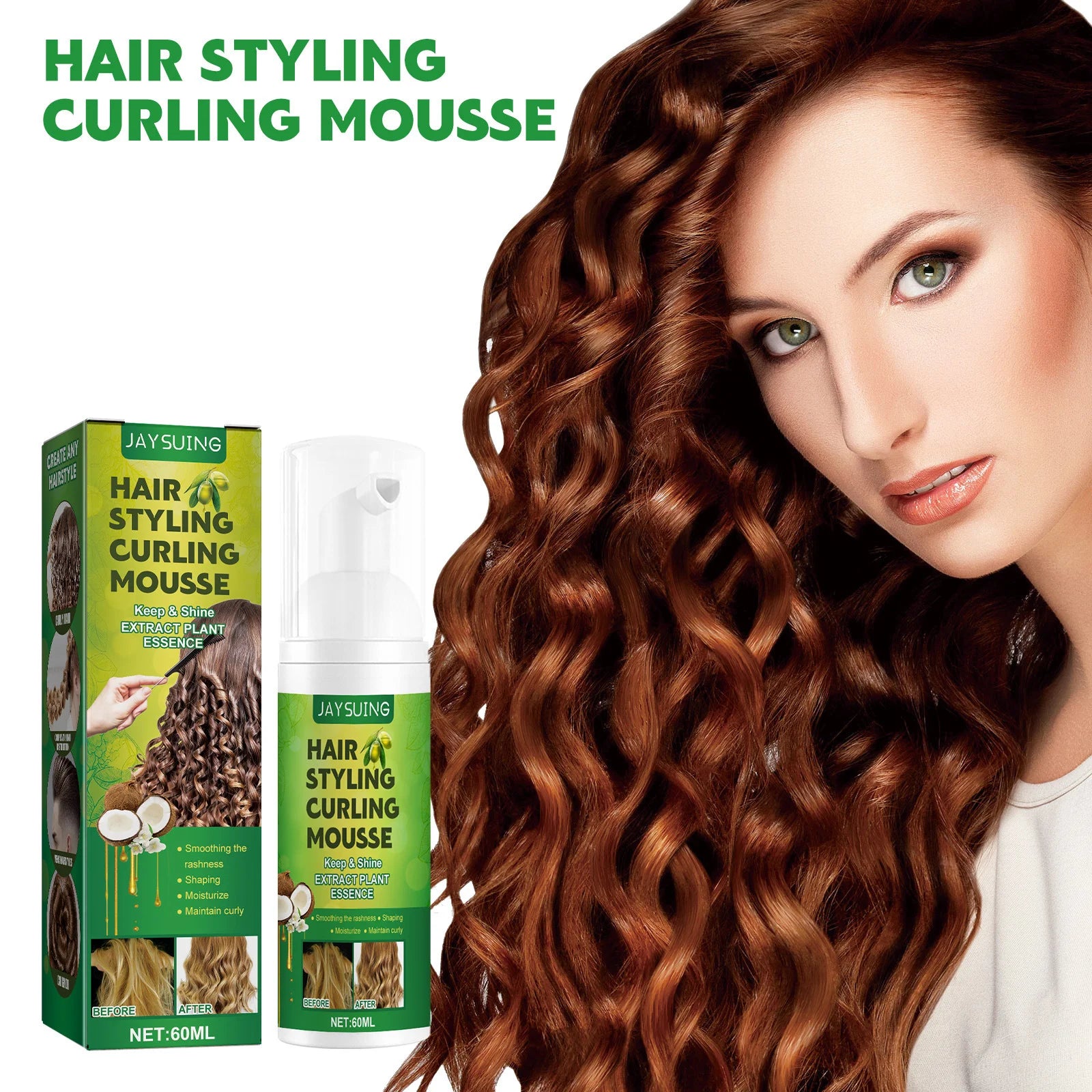 Curly Hair Styling Mousse for Lasting Hold and Shine Peaceful Pleasures Health and Wellness