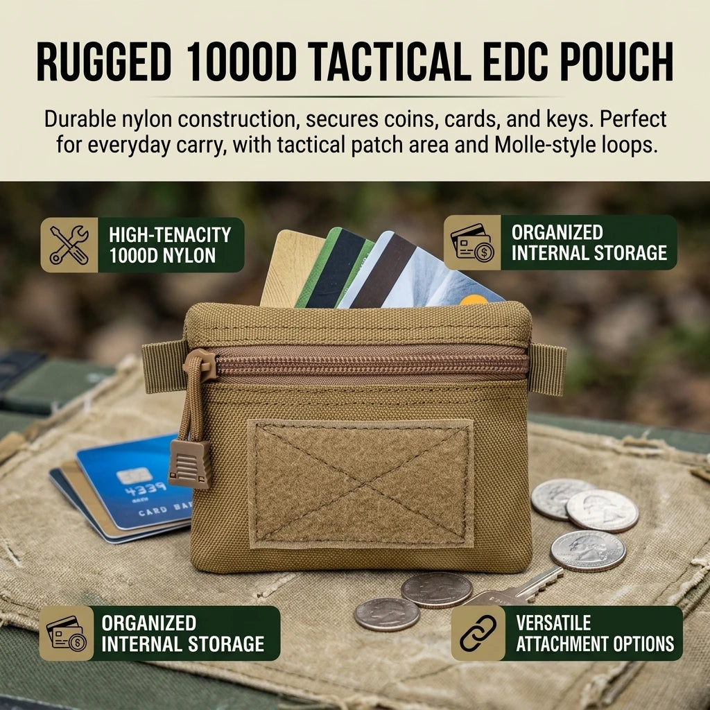 Clutch Bag 1000D Nylon Coin Card Holder Storage Pouch Durable Lightweight Design For Outdoor Daily Use Peaceful Pleasures Health and Wellness