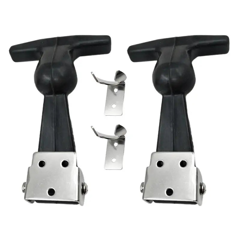 Rubber Hood Catch With Bracket 2pcs Elastic Stainless Steel Rubber Hood Catch Flexible T-shaped Drawer Latch For Coolers Boats Peaceful Pleasures Health and Wellness