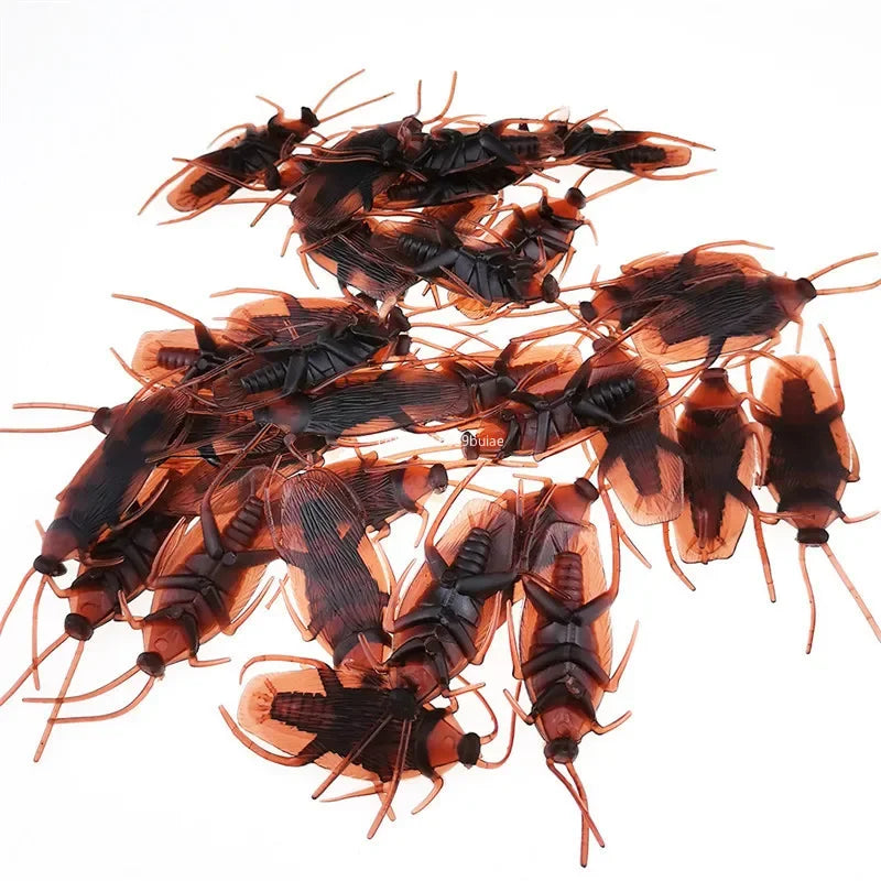 20/10pcs Special Lifelike Model Simulation Fake Rubber Cock Cockroach Roach Bug Roaches Prank Funny Trick Joke April Fools Prank Peaceful Pleasures Health and Wellness