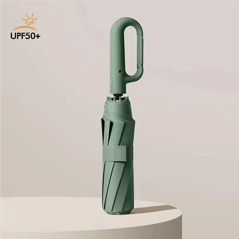 Automatic Folding Umbrella – Large Canopy, UV & Rain, Ring Buckle