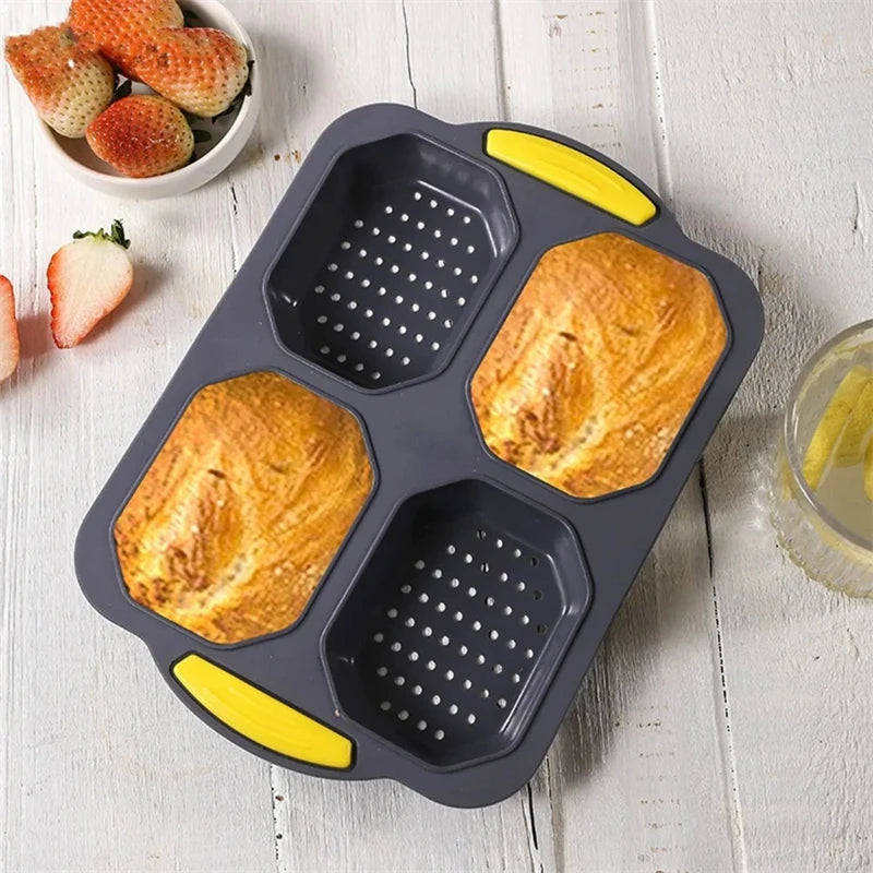 New Baking Mould Restaurant Hamburger Bun Silicone Mold Foldable Reusable Bread Pan Heat Resistance DIY Kitchen Tool Accessories Peaceful Pleasures Health and Wellness