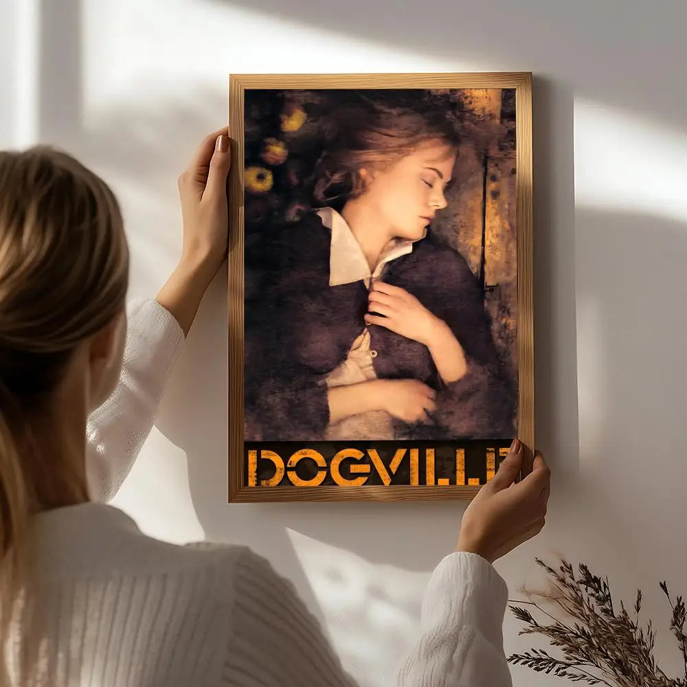 Dogville Movie Poster HD Self-Adhesive Waterproof Wall Art Movie Wall Poster Peaceful Pleasures Health and Wellness White2 15X20cmNoframe