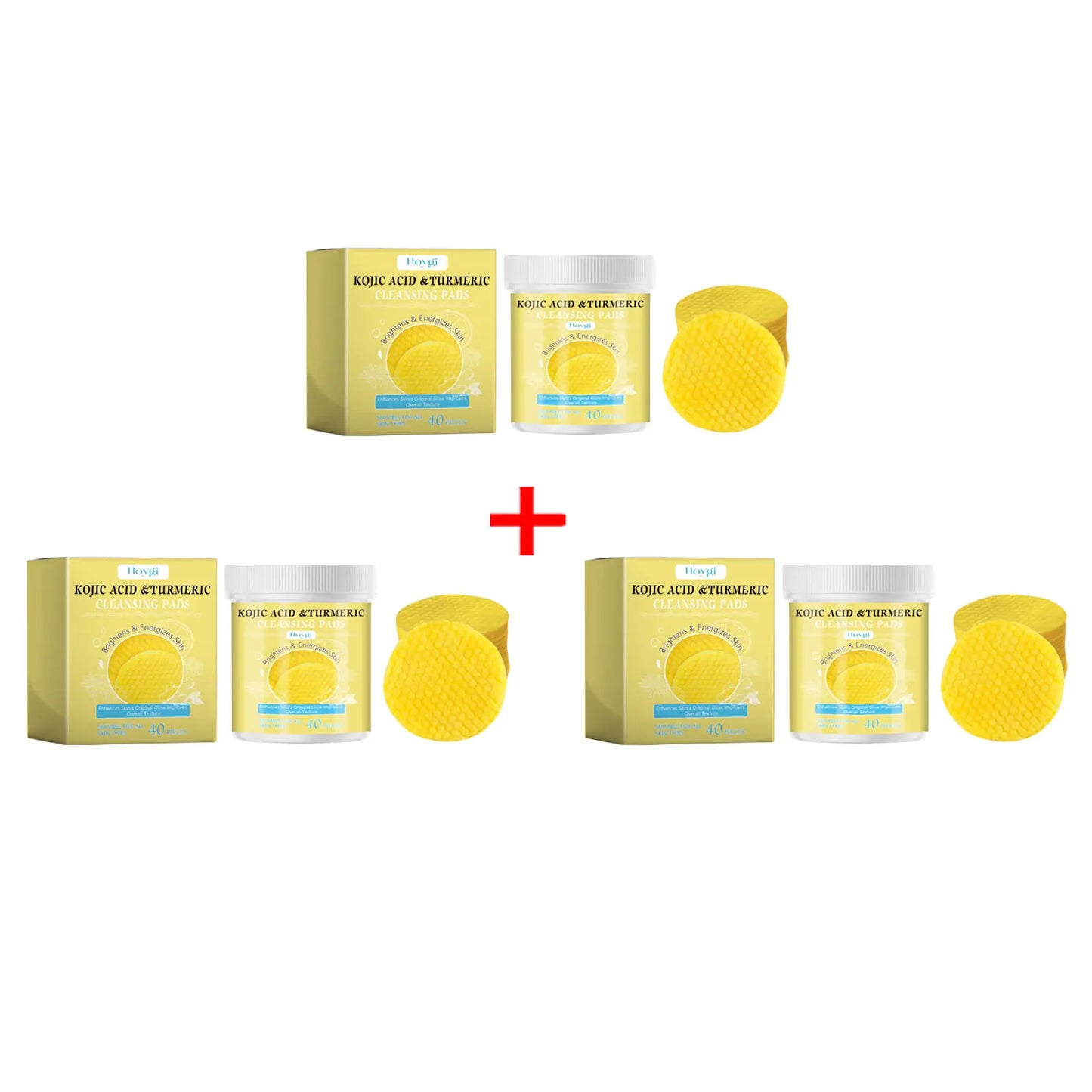 Turmeric Cleanser Oil Control Dark Spot Removal Anti Acne Deep Cleansing Shrink Pore Brightening Moisturizing Vitamin C Cream Peaceful Pleasures Health and Wellness 3 X 40pcs boxed
