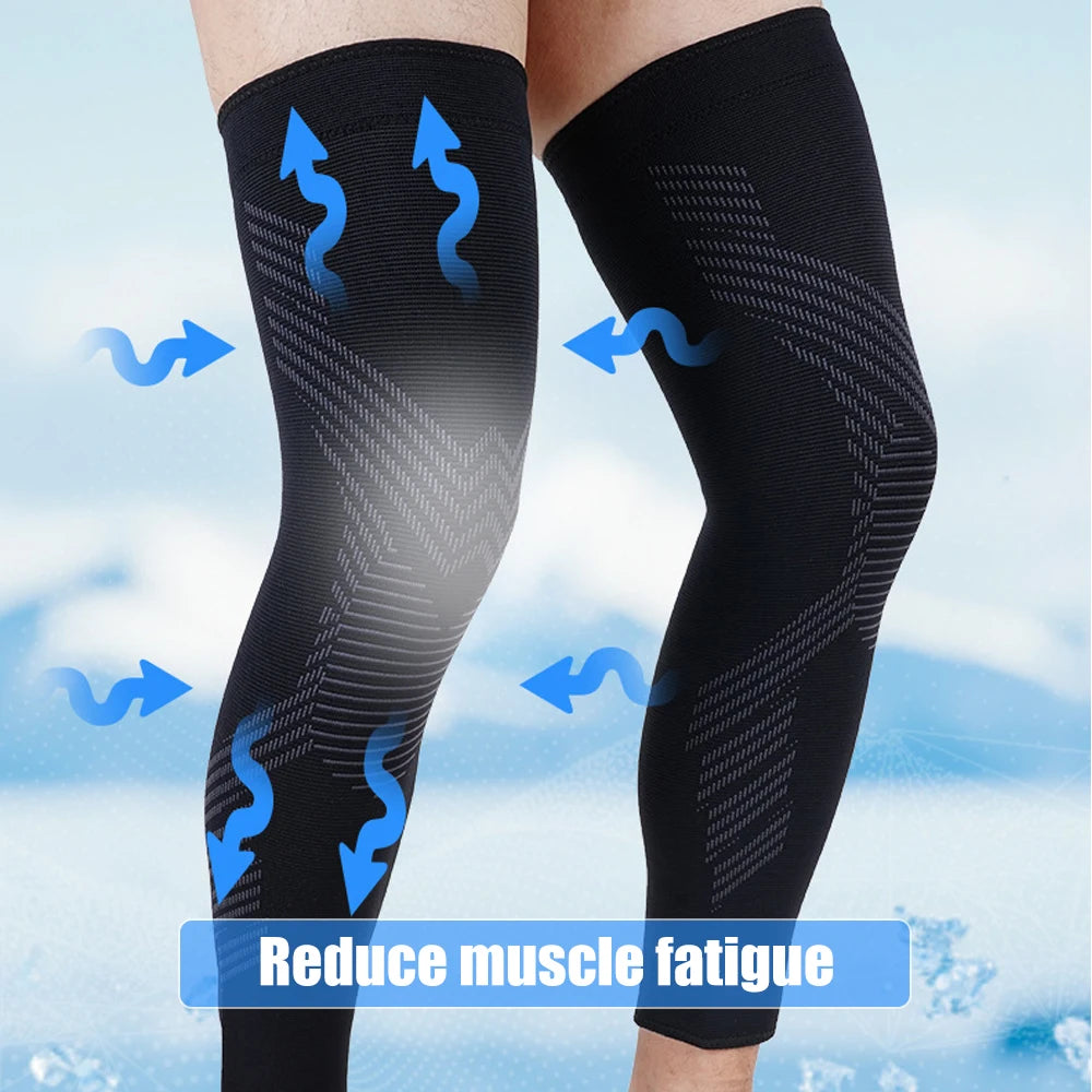 1/2PCS Compression Sports Full Leg Sleeve Length Thigh Calf Long Knee Sleeve Support For Basketball, Arthritis Men and Women Peaceful Pleasures Health and Wellness