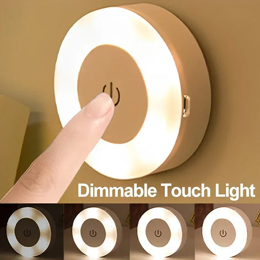LED Touch Night Light USB Rechargeable | 3-Mode Dimmer Lamp LED Night Light Peaceful Pleasures Health and Wellness
