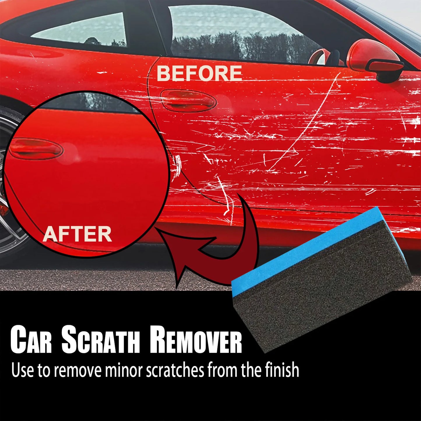 Car Scratch Remover with Sponge Easy to Use Gentle on All Paint Finishes for Cleansing Care Accessories Peaceful Pleasures Health and Wellness