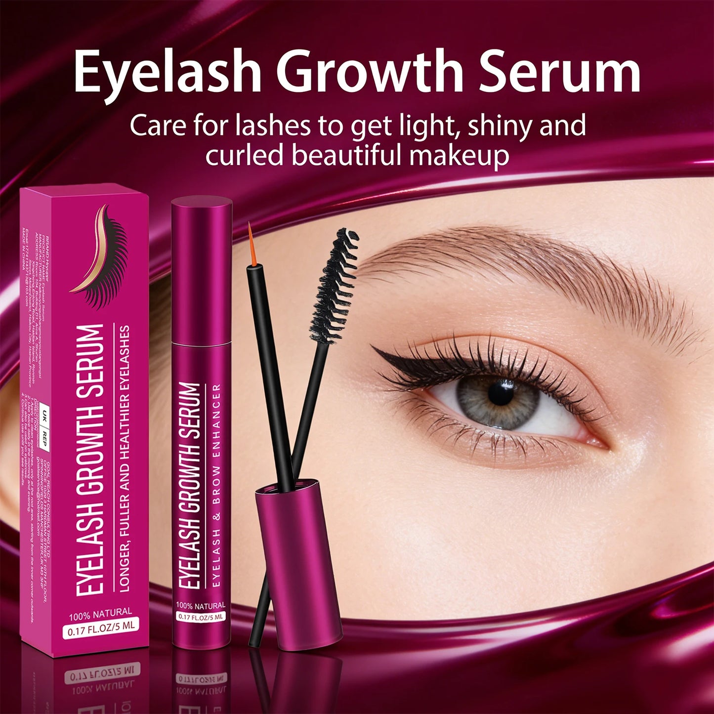 Eyelash Growth Serum Eyelash Enhancer Serum Longer Fuller Thicker Lashes Norishing Eyelash Natural Curling Thicken Care Products Peaceful Pleasures Health and Wellness