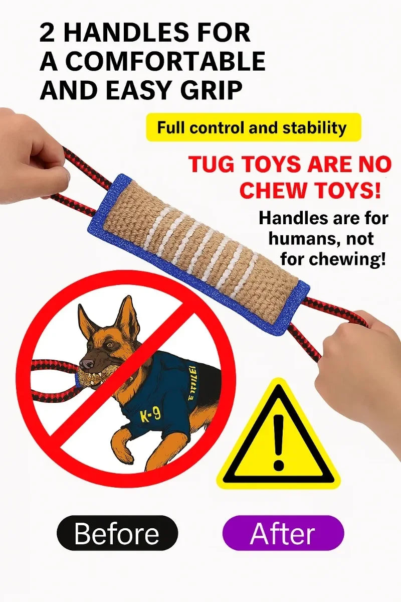 Dog Jute Bite Tug Toy with 2 Handles | Training & Play
