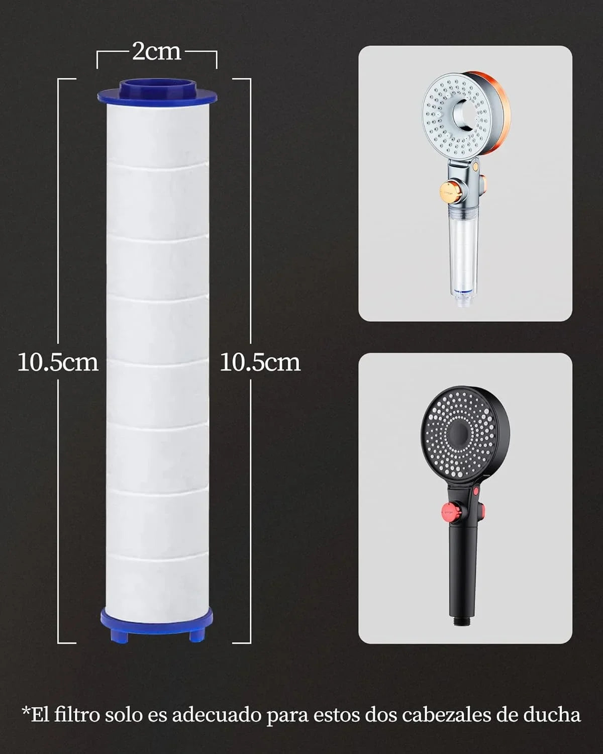 High Pressure Filtered Shower Head | 3 Modes & Rain Setting