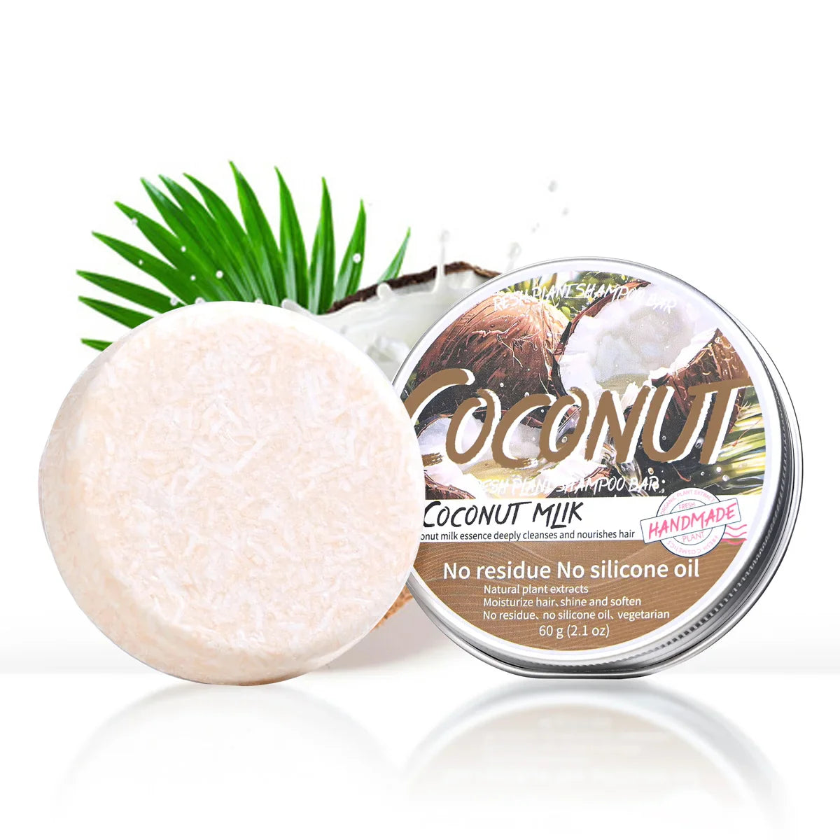 Coconut & Olive Oil Solid Shampoo Bar – 60g Moisturizing