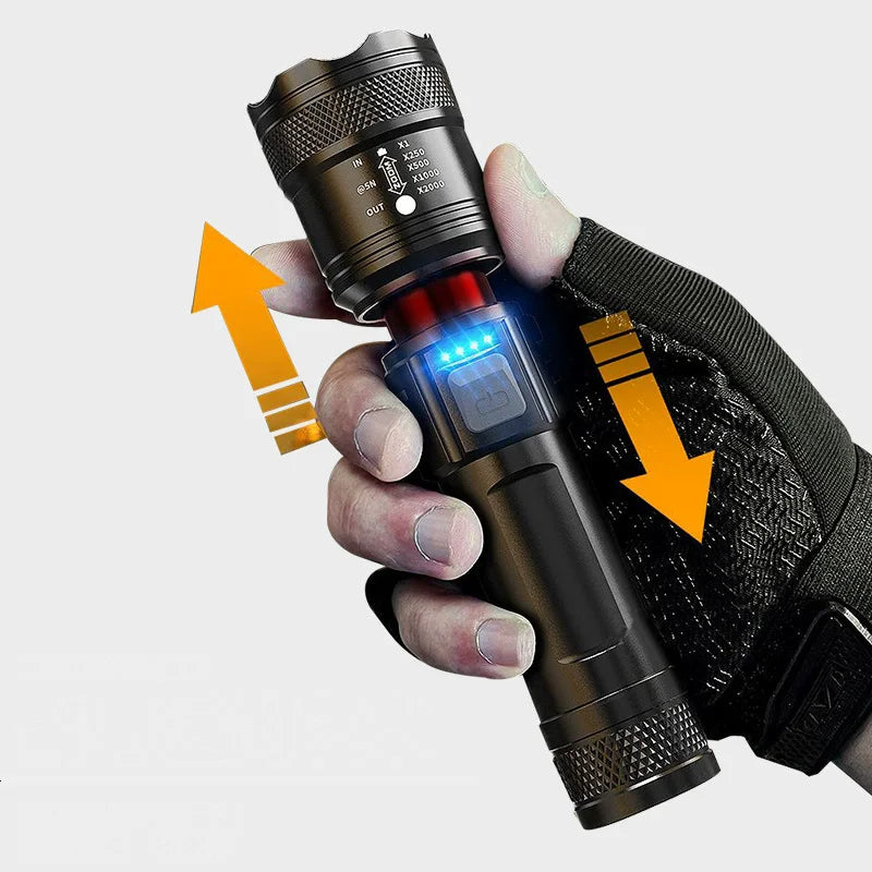 Multi-functional Outdoor Flashlight Charging Portable Outdoor Super Bright Home Multi-functional Patrol Long Shot Peaceful Pleasures Health and Wellness