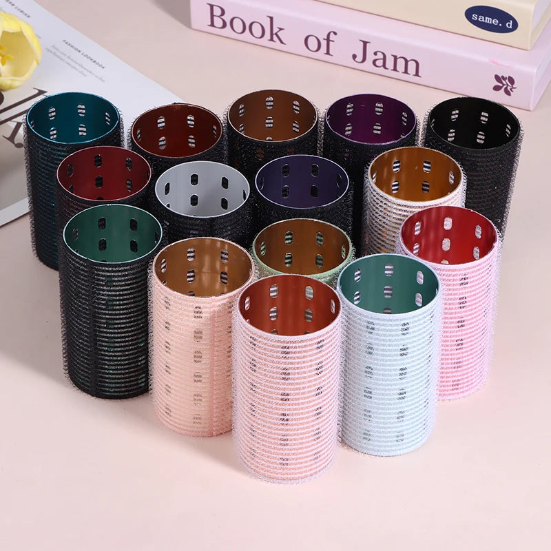 Color Aluminum Core Self-adhesive Hair Roll 5*9cm Pure Nylon Hook And Loop Roller Self Grip Styling Hot Thermal Volume Curler Peaceful Pleasures Health and Wellness