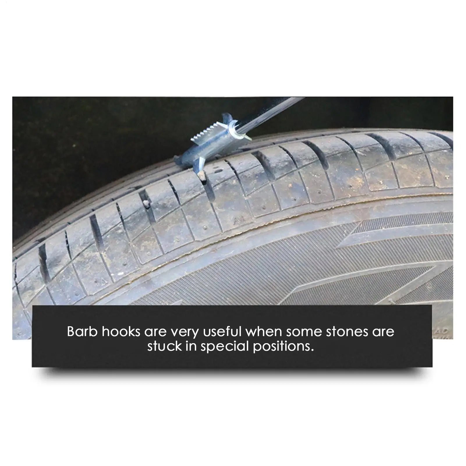 Tire Stone Removal Hook – Metal Tire Cleaning Tool for Cars Tire Cleaning Tool Peaceful Pleasures Health and Wellness