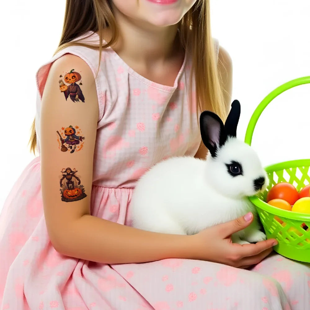 54pcs Halloween Temporary Tattoo Stickers – Waterproof Body Art