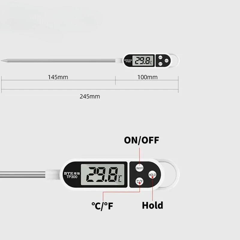 TP300 Digital Meat Thermometer -50~300°C | BBQ & Kitchen Digital Food Thermometer Peaceful Pleasures Health and Wellness