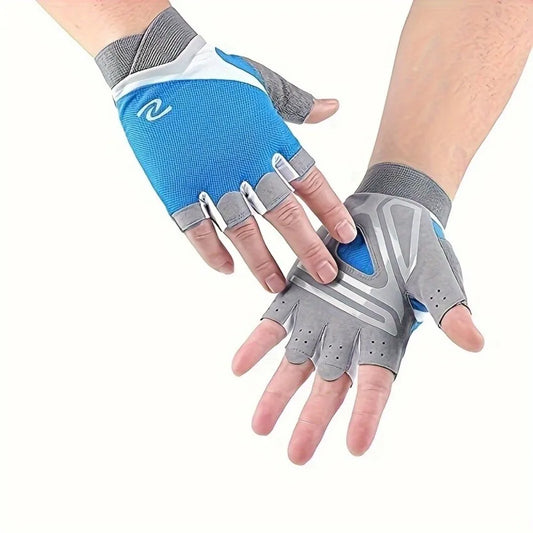 Anti-slip Half Finger Gym Gloves for Men Women, Breathable Fitness Gloves for Cycling Climbing Training Fishing Sports Peaceful Pleasures Health and Wellness