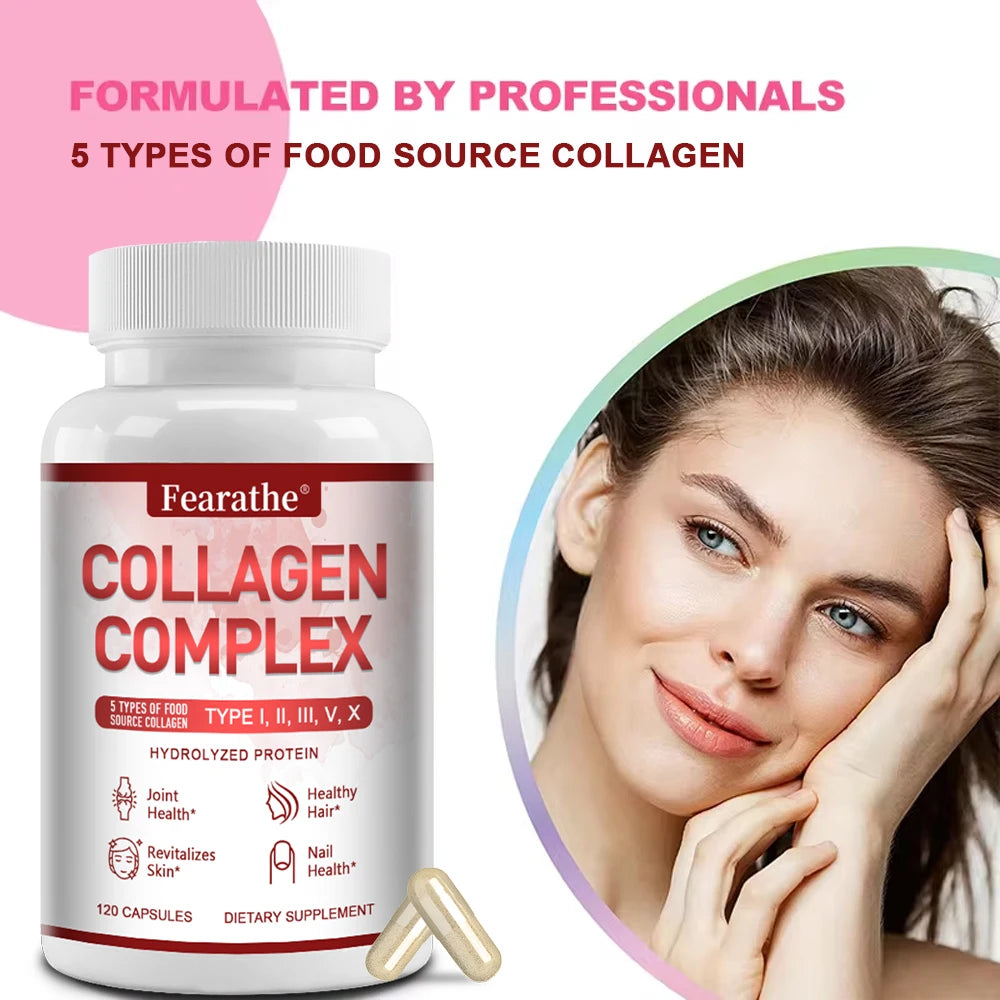 Multiple Collagen - Supports Skin, Hair, Nails and Joints Health, Support Cell Health, Anti-aging, Antioxidant, Women & Men Peaceful Pleasures Health and Wellness