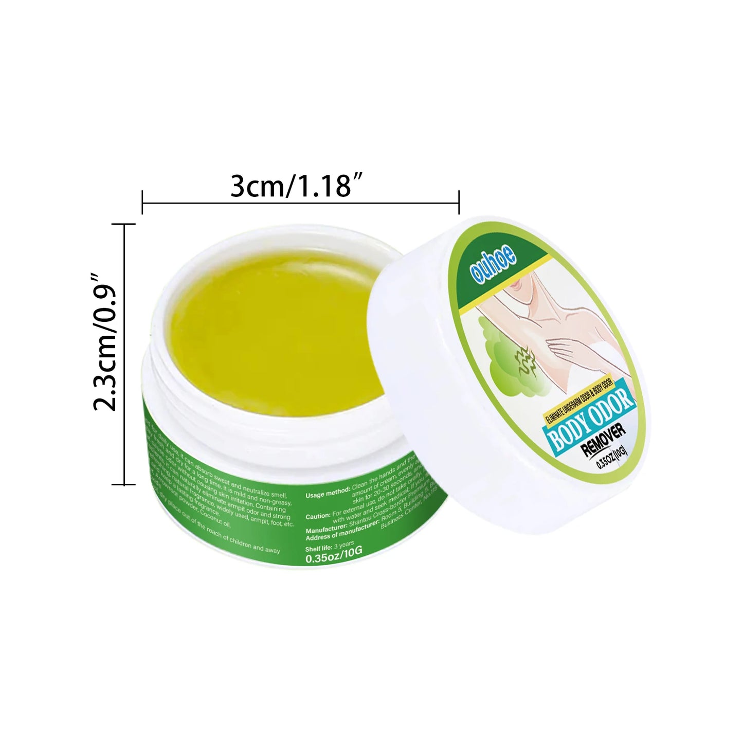 Armpit Deodorant Cream Shea Butter Solid Balm – 10g Odor Control