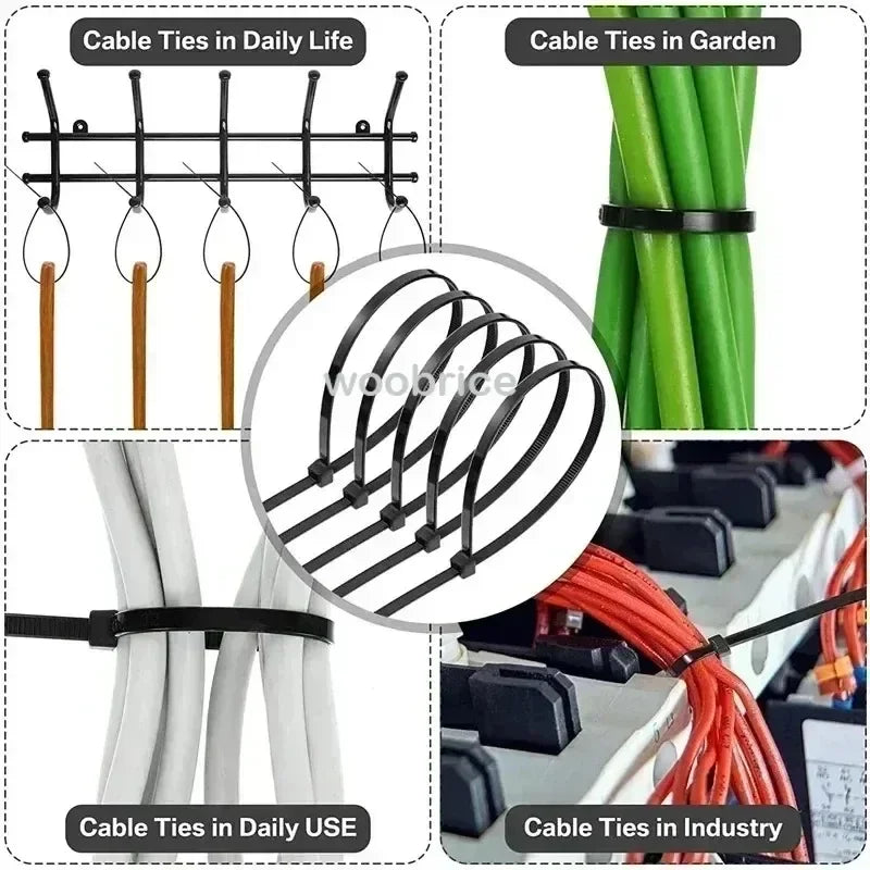 Self-Locking Nylon Cable Ties | Bulk Zip Ties 100–1000 Pack