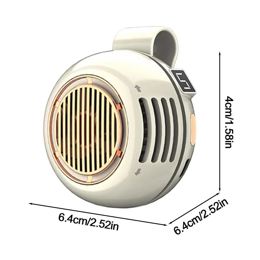 Quiet Bladeless Clip on Fan Hands-Free Waist Fan For Travel Camping Hiking Beach, Summer Outdoor Personal Cooler Peaceful Pleasures Health and Wellness White