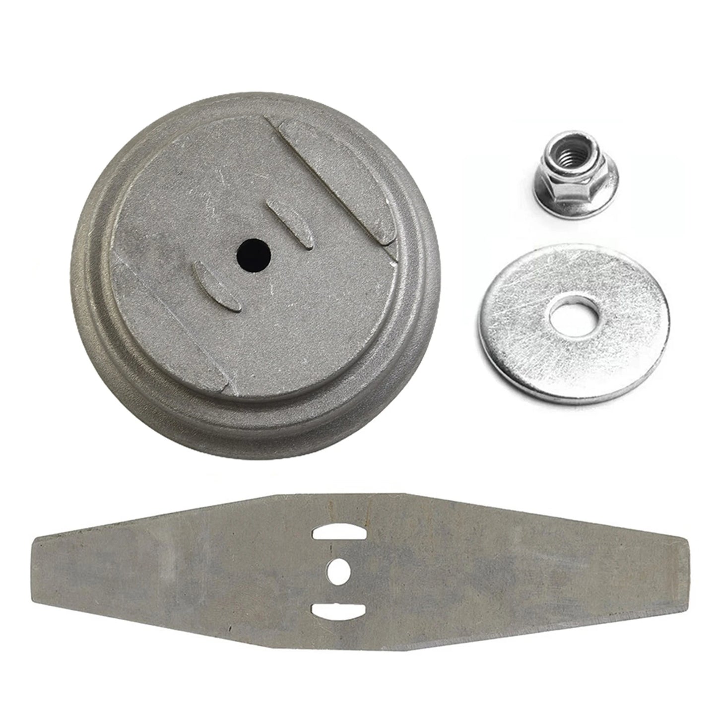 4 Metal Saw Blades Plastic Cover Accessory Lawn Mower Blade Mounting