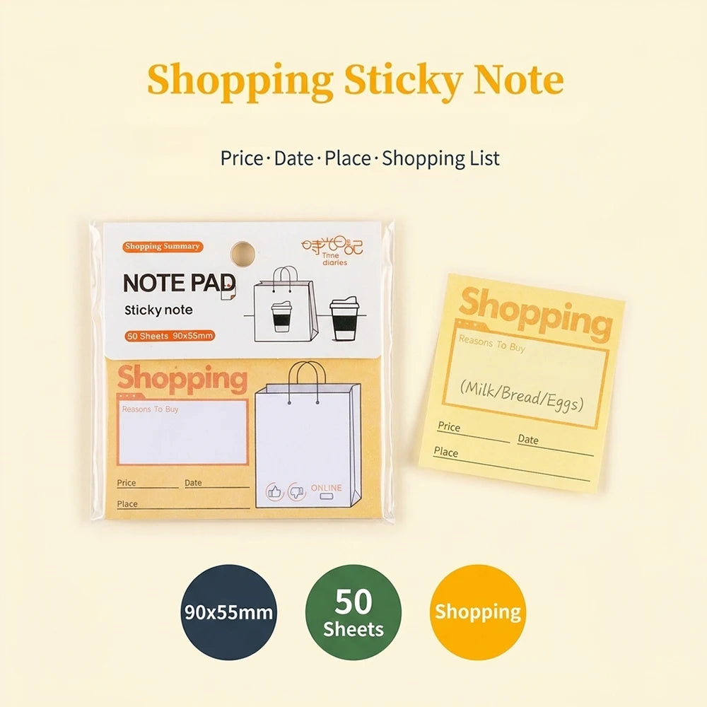 50 Sheets Multi Scene Functional Sticky Notes Colored Memo Pads