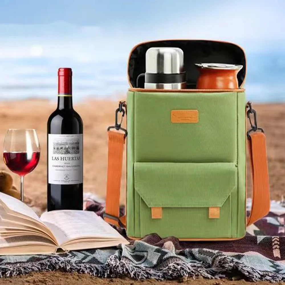 Hot Insulated Red Wine Bag Portable Messenger Cooler Bag for Outdoor Picnic Wine Preservation Thermal Wine Carrier Peaceful Pleasures Health and Wellness