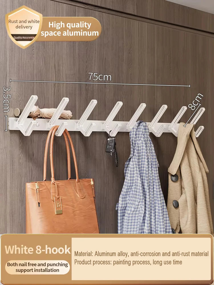 No-Drill Aluminum Wall Hooks – 6 Robe & Clothes Hangers