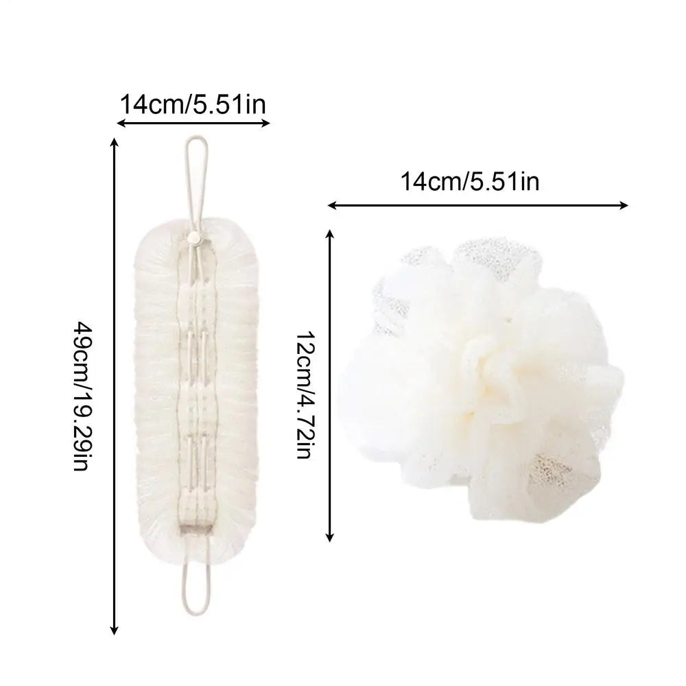 Loofah Washcloth Combo Exfoliation Washcloth Towel with Suction Cup Bath Exfoliation Puff Ball for Skin Renewal Body Wash Deep Peaceful Pleasures Health and Wellness Beige China Mainland