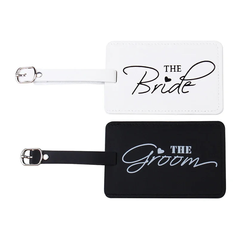 Bride & Groom Luggage Tag Passport Cover Set | Wedding Gift