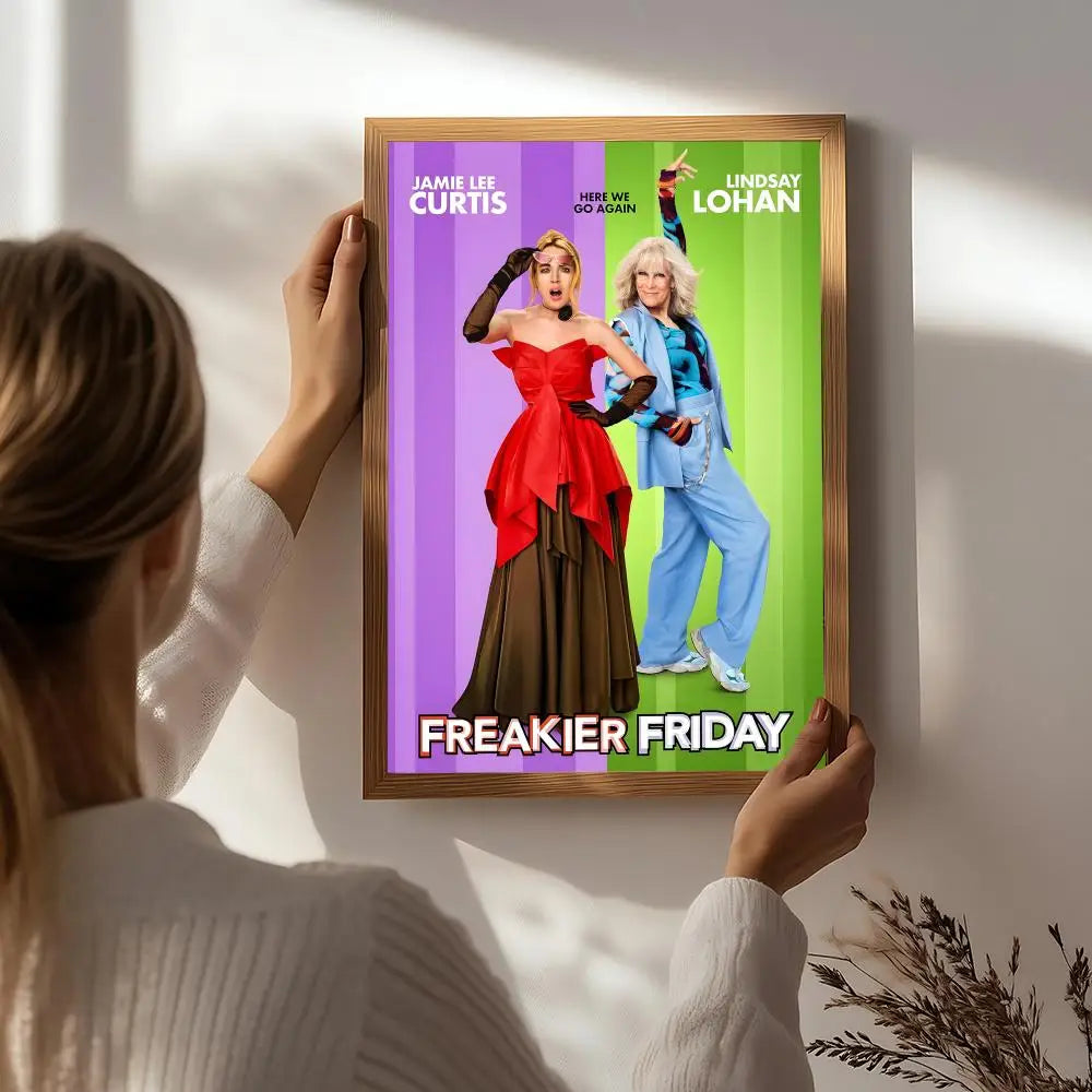 Movie F-Freaky Friday Poster HD Self Adhesive Waterproof Wall Art Ideal for Home Office Dorm Bedroom Great Gift Peaceful Pleasures Health and Wellness White7 21X30cmNoframe